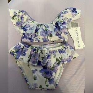 Janie and Jack Purple Floral swimsuit NWT